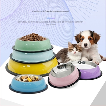 Rozsdamentes acélból készült kutyatál – anti-spill etetőtál, PA602