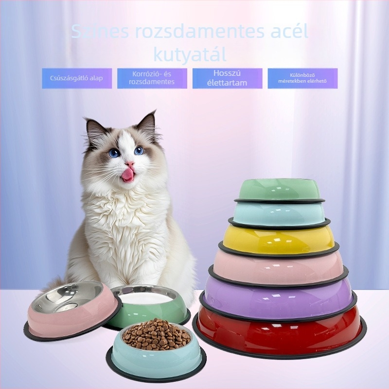 Rozsdamentes acélból készült kutyatál – anti-spill etetőtál, PA602