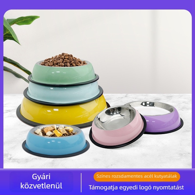 Rozsdamentes acélból készült kutyatál – anti-spill etetőtál, PA602