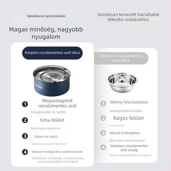 Rozsdamentes acélból készült, függő kutyavíztál, kiegészítőkkel