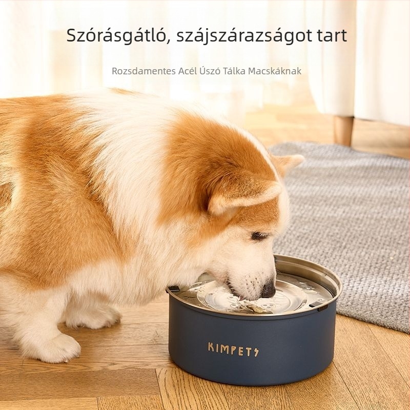 Rozsdamentes acélból készült, függő kutyavíztál, kiegészítőkkel