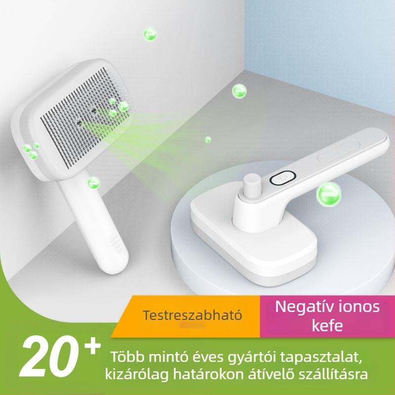 Kutyák ápolására szolgáló tűs fésű – rozsdamentes acél, negatív ionok, Modell 0101-124, Cool di
