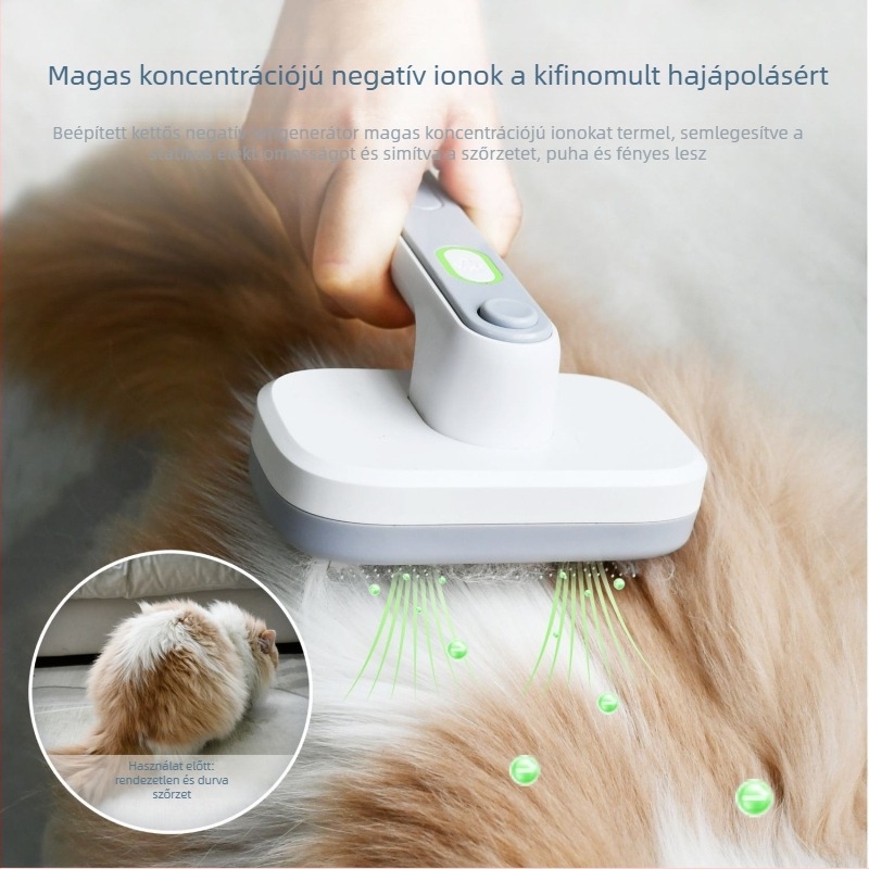 Kutyák ápolására szolgáló tűs fésű – rozsdamentes acél, negatív ionok, Modell 0101-124, Cool di