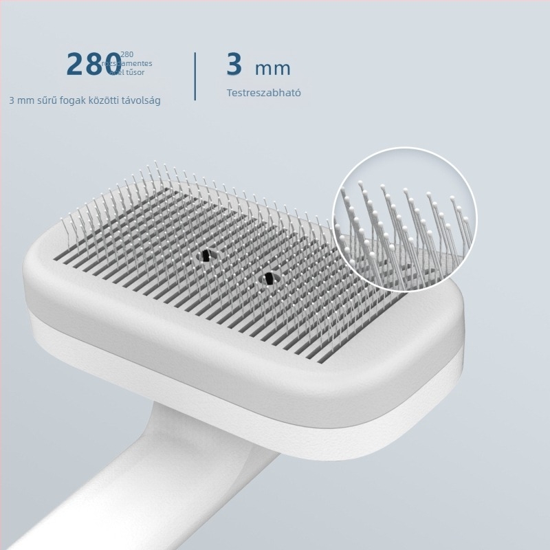 Kutyák ápolására szolgáló tűs fésű – rozsdamentes acél, negatív ionok, Modell 0101-124, Cool di