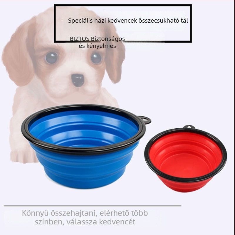 Összecsukható szilikon etető tál háziállatok számára, hordozható kültéri használatra, 280 darabos csomag