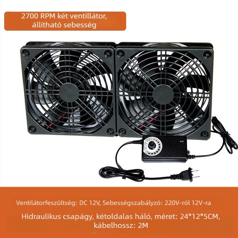 Hűtőventilátor routerhez és set-top boxhoz – ABS, hidraulikus csapágyak, 2800 RPM, csendes működés, szabályozható sebesség