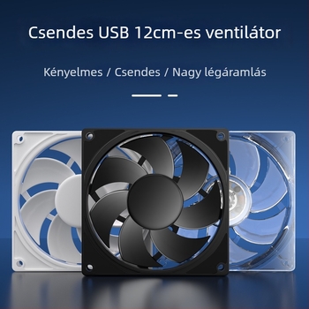 Ház hűtőventilátora, 5V, axiális, 1800 RPM, olajcsapágy, légáramlás