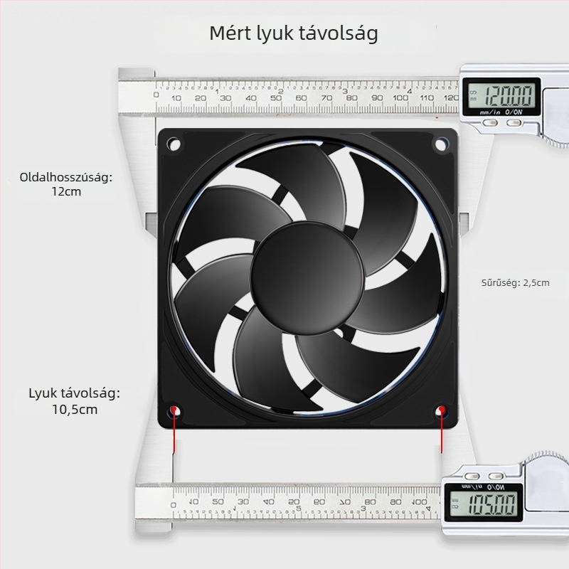 Ház hűtőventilátora, 5V, axiális, 1800 RPM, olajcsapágy, légáramlás