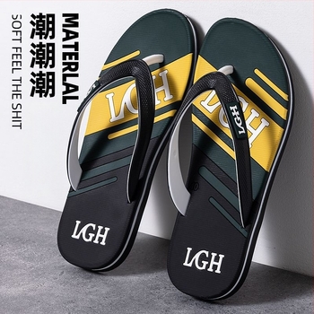 PVC férfi flip-flop papucs – könnyű, kopásálló, nyitott lábujjakkal, talp injekciózott formájú, légáteresztő, gyorsan száradó