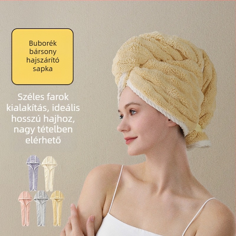 Hajszárító sapka korall fleece-ből, 32 szálból, síma szövés, 120–139 g, márka Man youyou