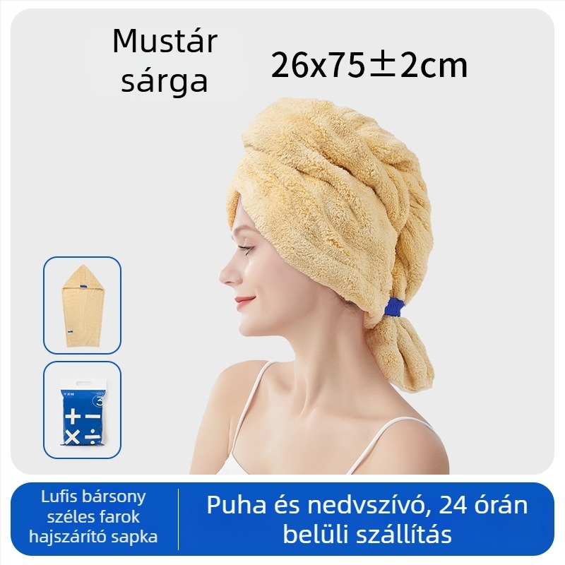 Hajszárító sapka korall fleece-ből, 32 szálból, síma szövés, 120–139 g, márka Man youyou