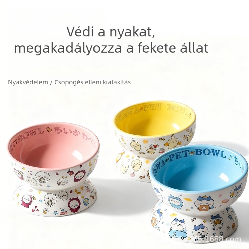 Kerámiás kisállat etető tál ferde szájú, anti-ütés kialakítás, márka pur1, 1 db, ajándékba alkalmas