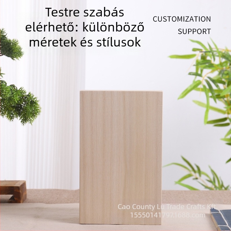 Lumao természetes fa illatosító doboz gravírozással, fa csomagoló doboz ékszer tárolására