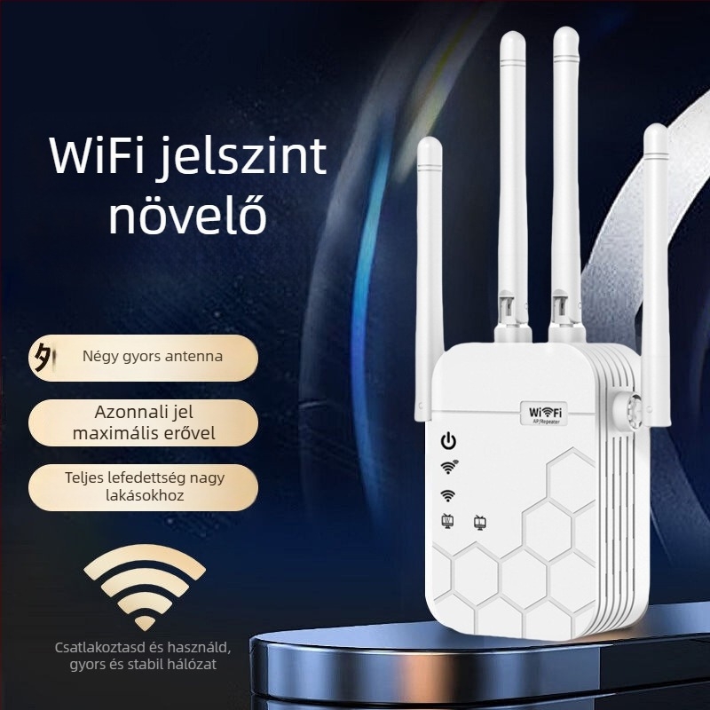 Hat antennaos WiFi ismétlő | 1200 Mbps | 300 m lefedettség | 802.11ac | falon átívelő