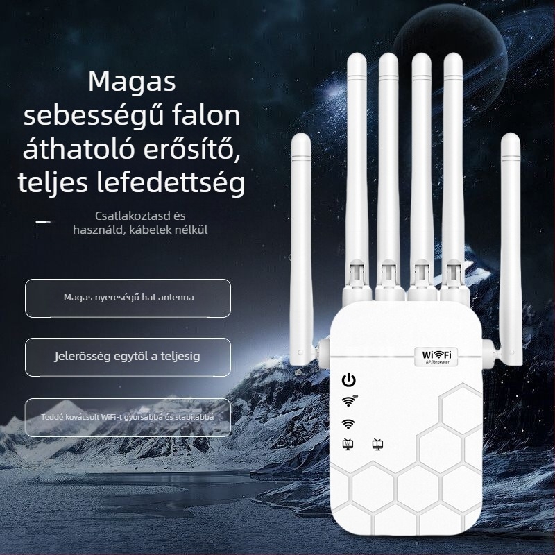 Hat antennaos WiFi ismétlő | 1200 Mbps | 300 m lefedettség | 802.11ac | falon átívelő