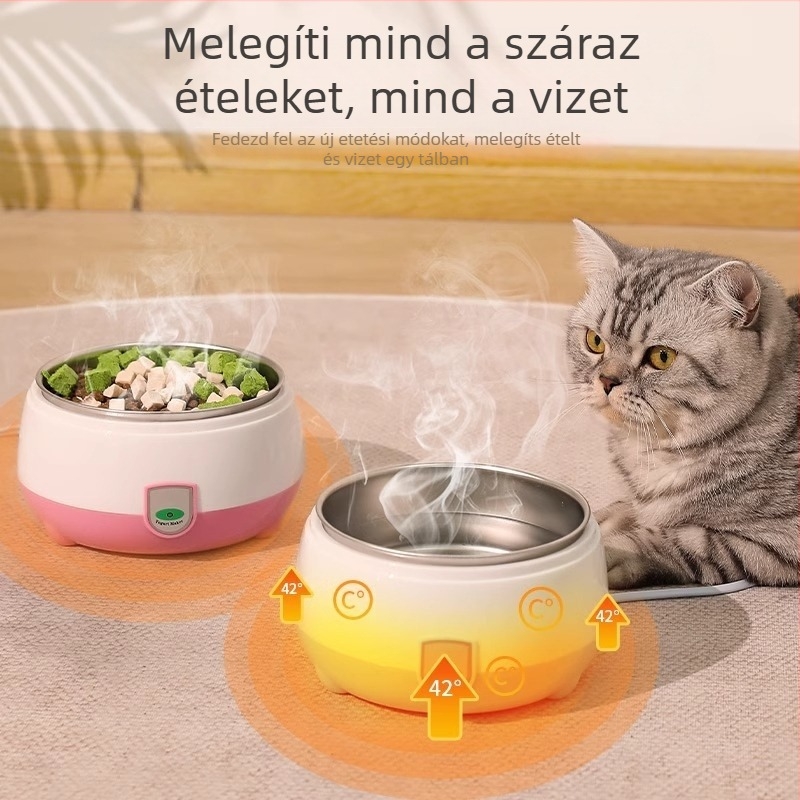 Rozsdamentes acélból készült macska víztál melegítő