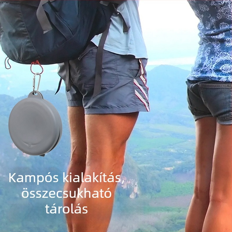 Összecsukható dupla tálak macskáknak és kutyáknak, TPE anyagból, hordozható kültéri etetőtálak