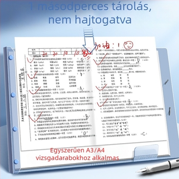 Tesztlapok tároló irattartó átlátszó betétekkel, True Color márka, ZCT-1530D modell, műanyag