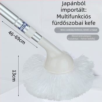 Hosszú nyelű fürdőszobai ecset puha sörtékkel, a fürdő és a vécé tisztítására, falak és mosdók tisztításához