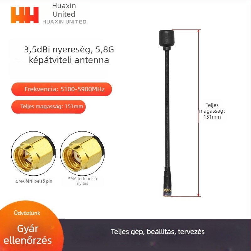 5,8 GHz FPV videóátviteli antenna UAV‑hoz – nagy nyereség, zajálló, omni‑irányú