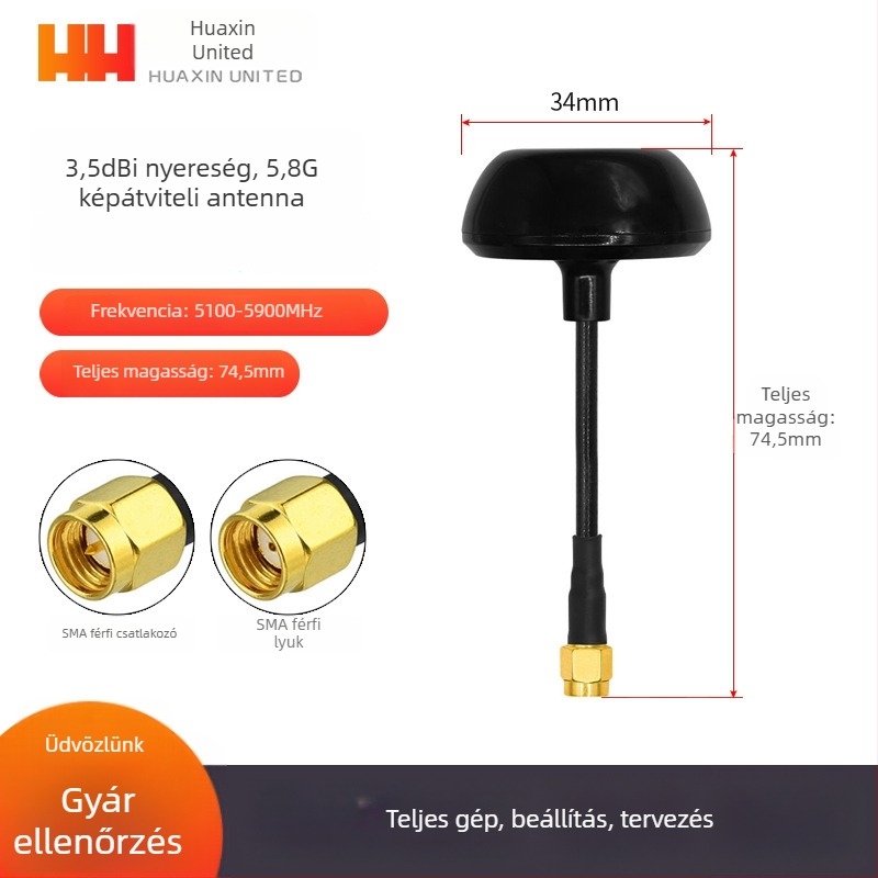 5,8 GHz FPV videóátviteli antenna UAV‑hoz – nagy nyereség, zajálló, omni‑irányú