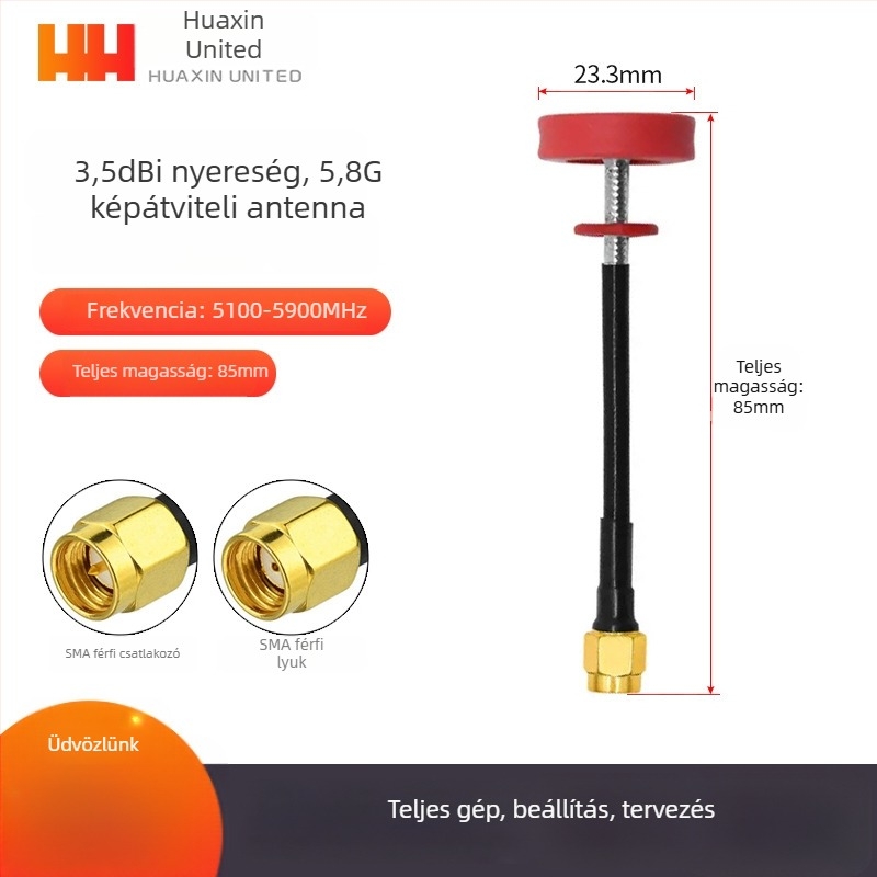 5,8 GHz FPV videóátviteli antenna UAV‑hoz – nagy nyereség, zajálló, omni‑irányú