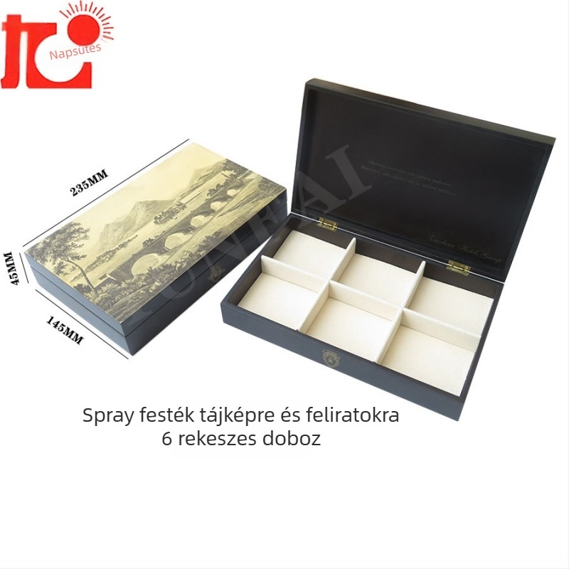 Fából készült ékszerdoboz – faanyag, doboz típusú csomagolás, ékszerekhez (nyakláncok, karkötők, gyűrűk)