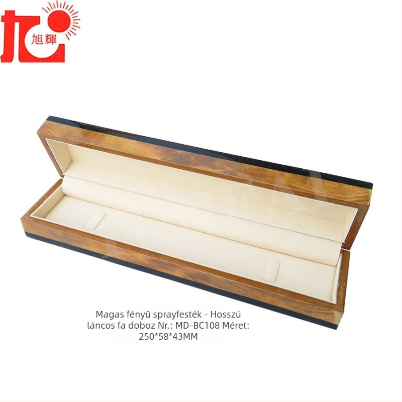 Fából készült ékszerdoboz – faanyag, doboz típusú csomagolás, ékszerekhez (nyakláncok, karkötők, gyűrűk)