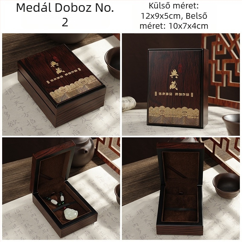 Fából készült ékszerdoboz jade ékszerekhez, hordozható és porálló, egyrétegű ékszercsomagolás