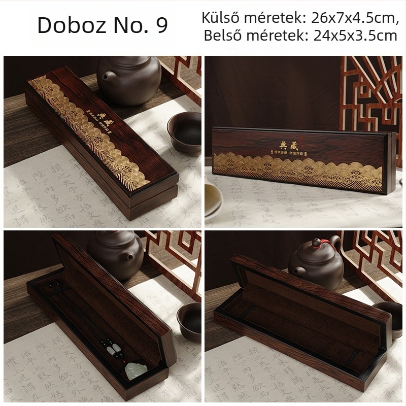 Fából készült ékszerdoboz jade ékszerekhez, hordozható és porálló, egyrétegű ékszercsomagolás