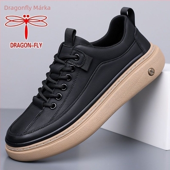 Dragonfly Sneakers - Légző, uniszex bőrsportcipő, könnyű csúszásmentes gumitalp, oldalsó cipzár és fűző, kerek orr