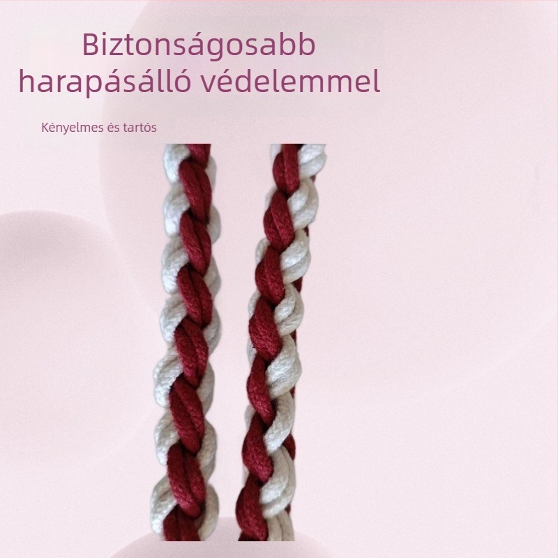 Kutyapóráz, nem visszahúzható, kézzel szőtt pamutszálas kötél, márka Lile, modell 005