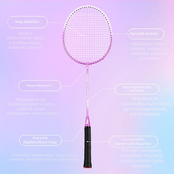 Peak hivatalos badminton ütő készlet, két ütő, ultra könnyű és tartós felnőttek kezdőknek