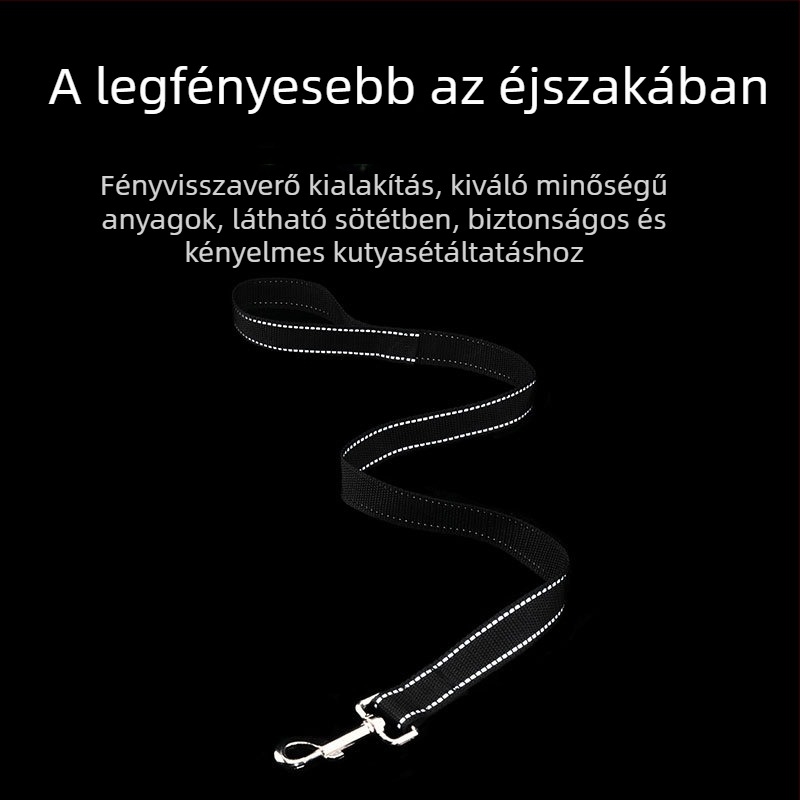 Fényvisszaverő lapos szövésű polipropilén kutyapóráz