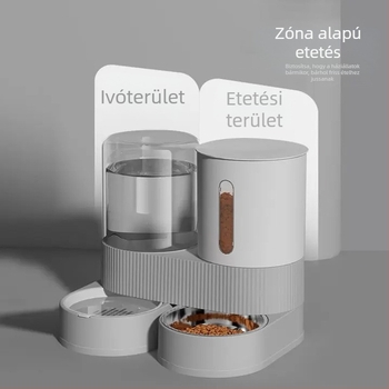 All-in-One automata itató- és etetőberendezés macskáknak és kutyáknak, leválasztható és mosdatható dizájnnal, nagy kapacitású víz- és ételtároló