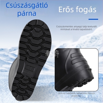 Esőcsizmák EVA fleece bélésével, térdmagasságú, vízálló és csúszásmentes (uniszex; koreai stílus; EVA)