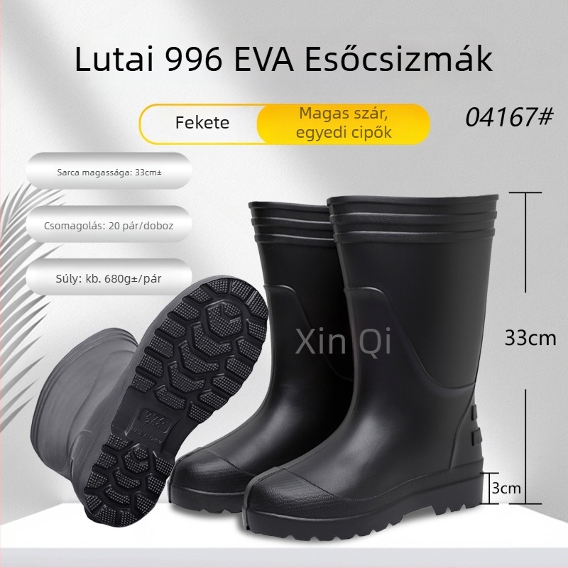 Esőcsizmák EVA fleece bélésével, térdmagasságú, vízálló és csúszásmentes (uniszex; koreai stílus; EVA)