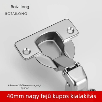 Delgu 40-Cup hidraulikus szekrényajtó zsanér, bútorokhoz és gardróbokhoz, modell 461, hidegen hengerelt acél, nikkel bevonat