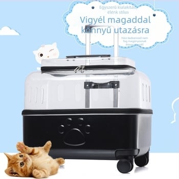 PC+akril konstrukciójú kisállat táska; 10 kg kapacitás macskák és kutyák számára; egyszínű dizájn; közepesen kemény héj