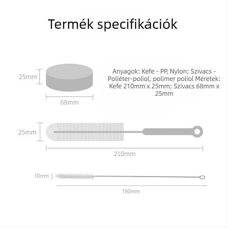 Háziállatok vízadagoló tisztító keféje – belső szűrő és pumpa tisztítására, macskáknak és kutyáknak