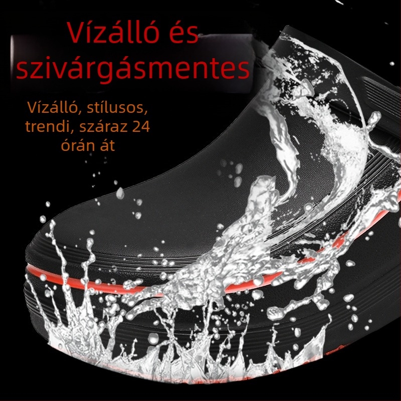 Konyhai csúszásmentes cipő, vízálló, EVA felsőrész, TPR talp, csattal záródó, kör alakú orr, alacsony sarok