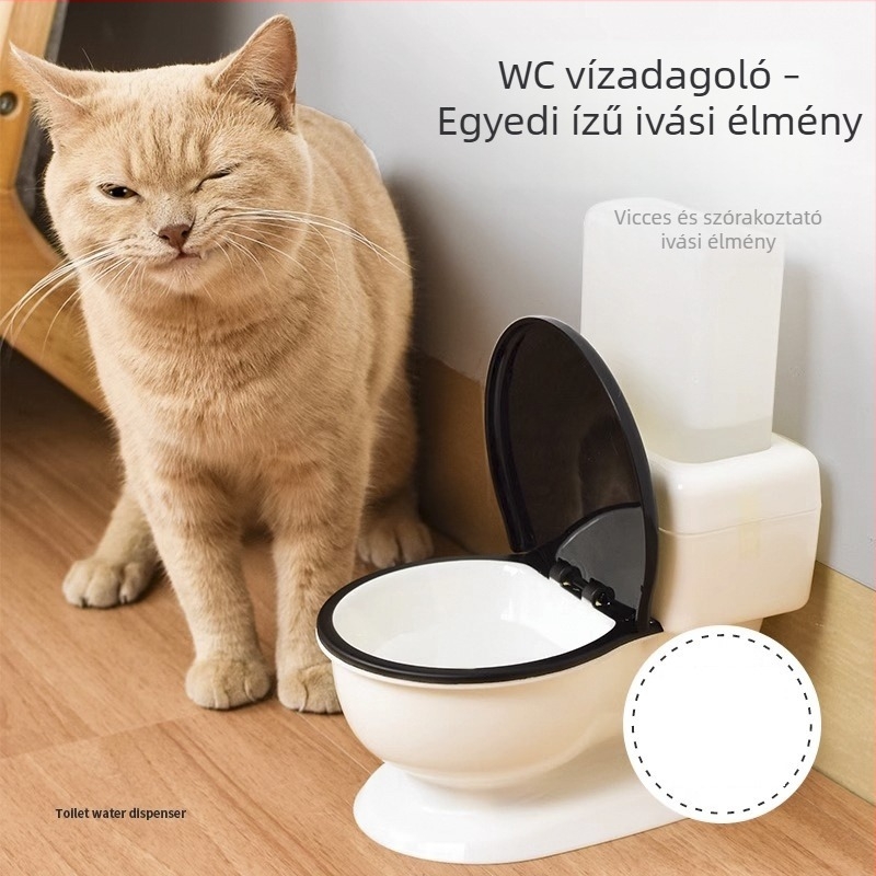 Macska víz adagoló – nem elektromos, automata etető, anti-tip, folyó víz, Steward Cat márka