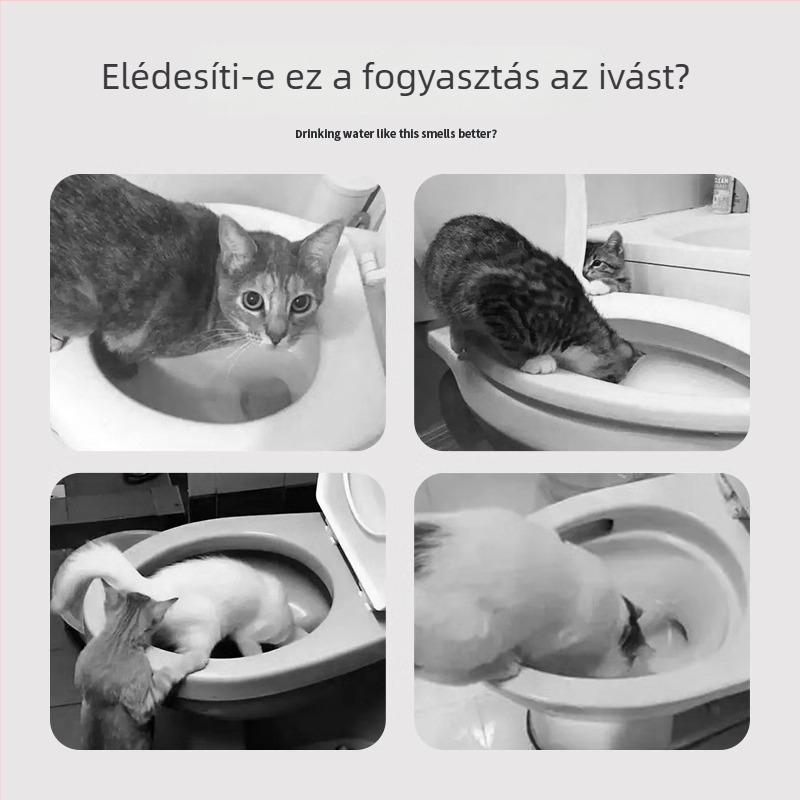 Macska víz adagoló – nem elektromos, automata etető, anti-tip, folyó víz, Steward Cat márka