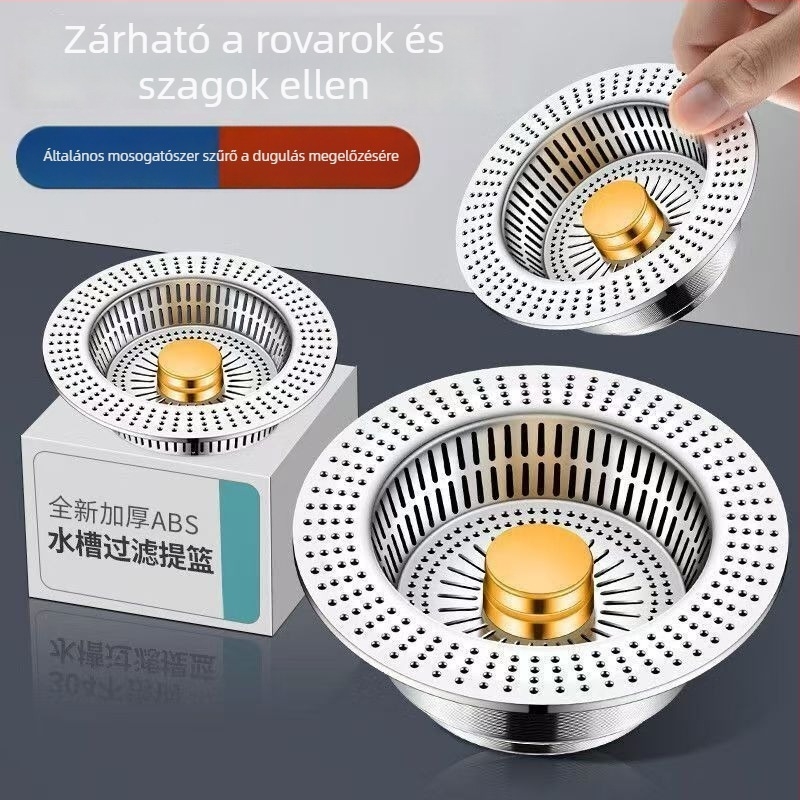 Konyhai mosogató pop-up lefolyó szűrő – Anti-eltömődés és Anti-szaga, poliészter, modern stílus