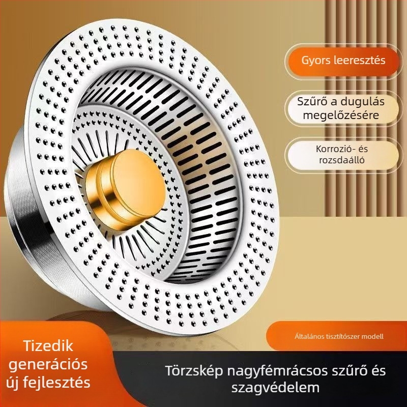 Konyhai mosogató pop-up lefolyó szűrő – Anti-eltömődés és Anti-szaga, poliészter, modern stílus