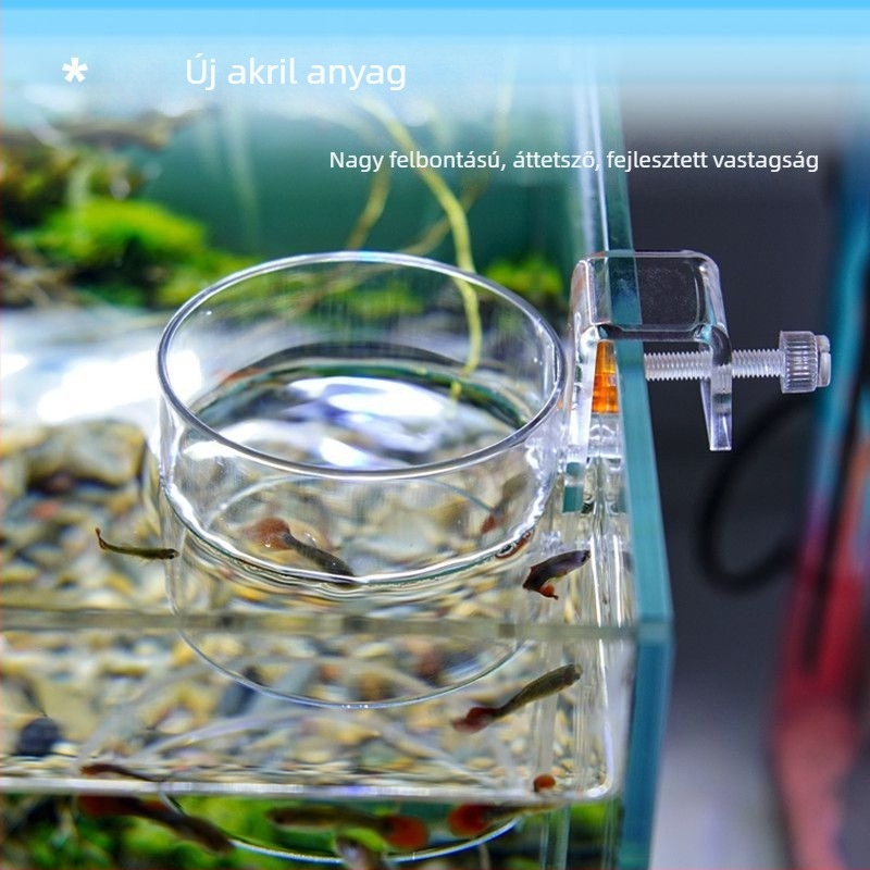 Automata akváriumi etető áttetsző műanyag házzal, etetőgyűrűvel és süllyedő dizájnnal