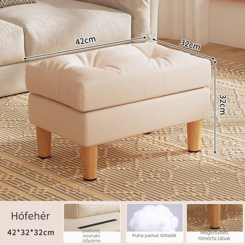 Modern minimalist textile lábtartó, puha pamut töltettel, testreszabható, multifunkcionális