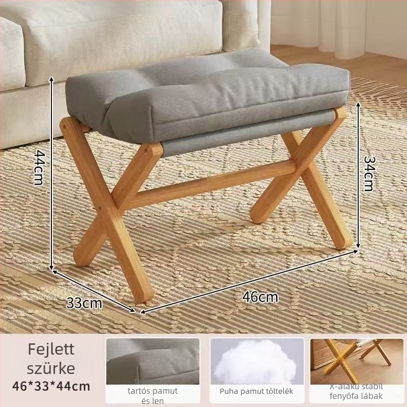 Modern minimalist textile lábtartó, puha pamut töltettel, testreszabható, multifunkcionális