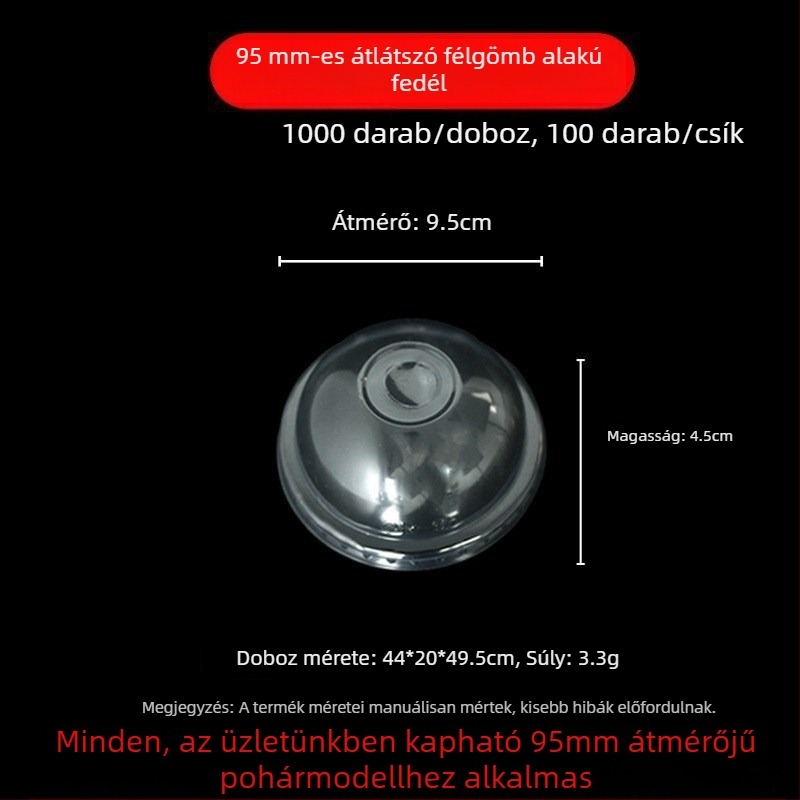 Tejes teás pohár fedővel, egyszer használatos, átlátszó műanyag italos pohár, 501–600 ml