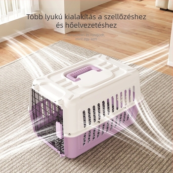 Szállítható háziállat-ketrec repülőútra elválasztóval; anyag: PP; kapacitás: 25; keménység: közepes